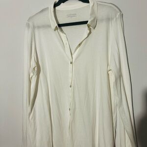Eileen Fisher womens Cream Shirt